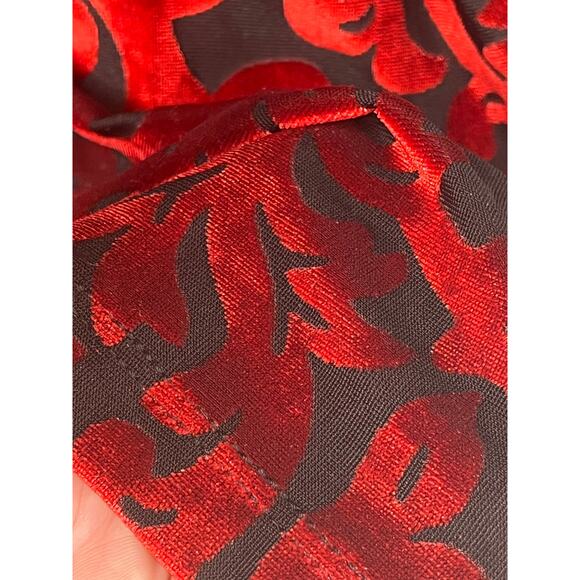 Ruby Rd women's black/red velvet burnout cowl neck top, size 1X, EUC - Picture 7 of 8